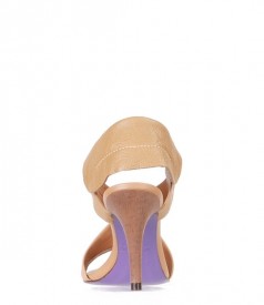 Beige leather sandals Miezko M1761