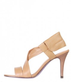 Beige leather sandals Miezko M1761