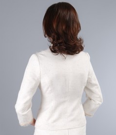 Elegant jacket with cotton and golden thread