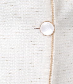 Elegant jacket with cotton and golden thread