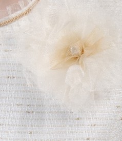 Elegant jacket with cotton and golden thread