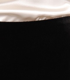 Black stretch velvet elegant skirt