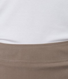 Brown viscose skirt with belt
