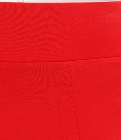 Skirt in red jersey with gussets