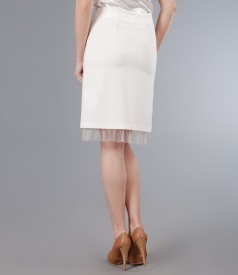 Elegant skirt with furbelow