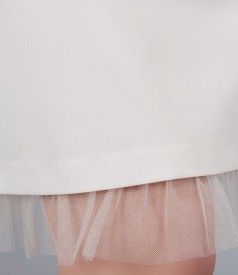 Elegant skirt with furbelow