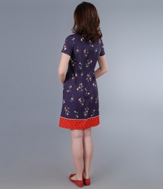 Print dress with short sleeves