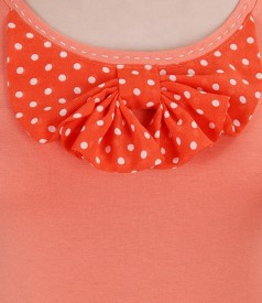 Orange jersey t-shirt with veil bow