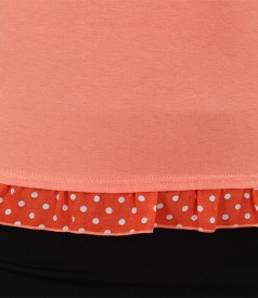Orange jersey t-shirt with veil bow
