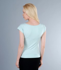 Jersey t-shirt with cap sleeves