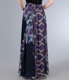 Long skirt in print veil