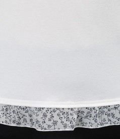 Jersey t-shirt with short bouffant sleeves in print veil