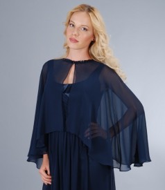 Veil bolero with trim on neckline