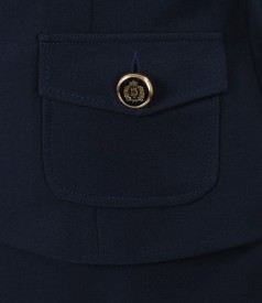 Dark blue office jacket with epaulets