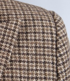 Brown jacket in virgin wool and cotton with pockets