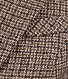 Brown jacket in virgin wool and cotton with pockets