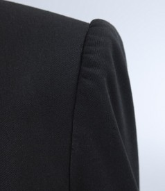 Black office jacket with satin garnish