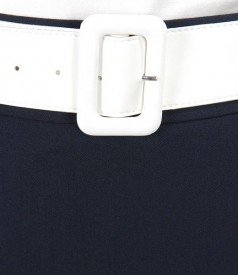 High-waisted navy office skirt