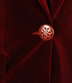 Elegant garnet stretch velvet jacket