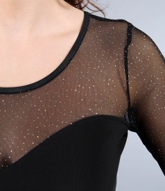 Elastic jersey dress with effect dots