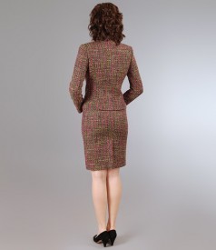 Multicolored loops outfit with green thread