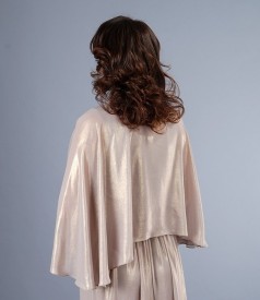 Veil bolero with garnish on neck-cut