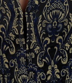 Elastic brocade navy jacket