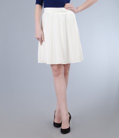 Skirt with gussets in white-ecru fabric