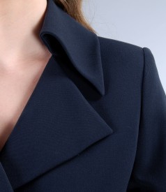 Navy blue office jacket with stone collar
