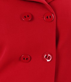 Red office jacket with stone collar