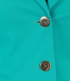 Turquoise elastic cotton jacket