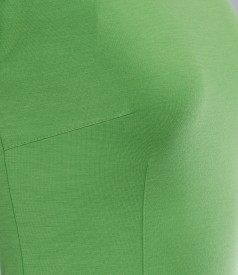 Elastic green jersey dress