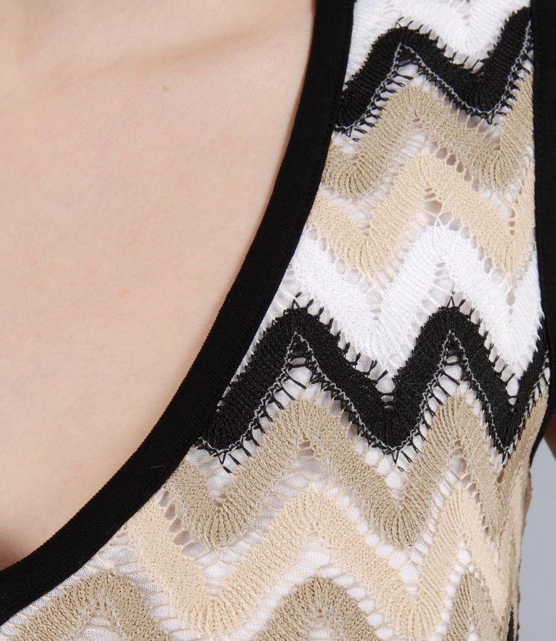 Colorful lace dress with belt