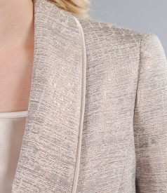 Cotton brocade jacket with effect thread