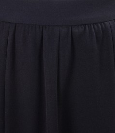 Skirt with gussets in navy fabric