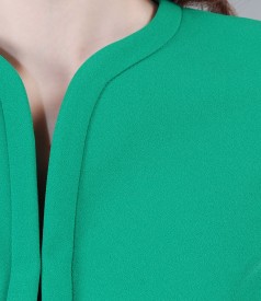 Green elastic fabric office jacket