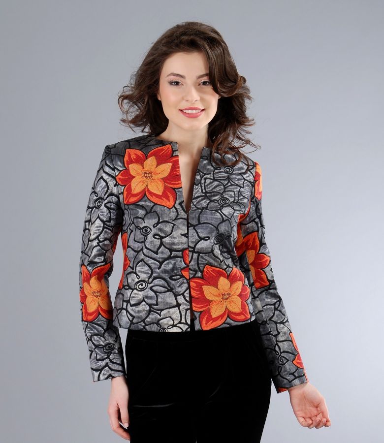 Stylish cotton jacket with embroidery