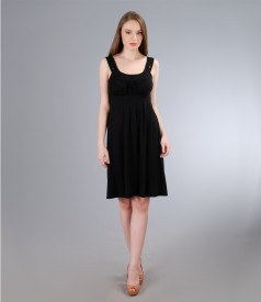 Jersey dress with cord and folds