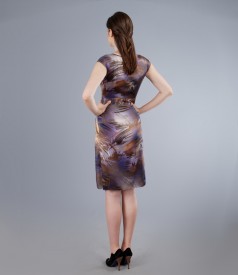 Elastic silk dress with belt and folds - limited edition