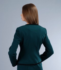 Elegant jacket with velvet trim