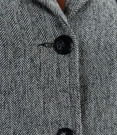 Office jacket from tweed with trim and pockets