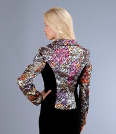 Elegant multicoloured brocade jacket with effect thread