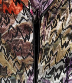 Elegant multicoloured brocade jacket with effect thread