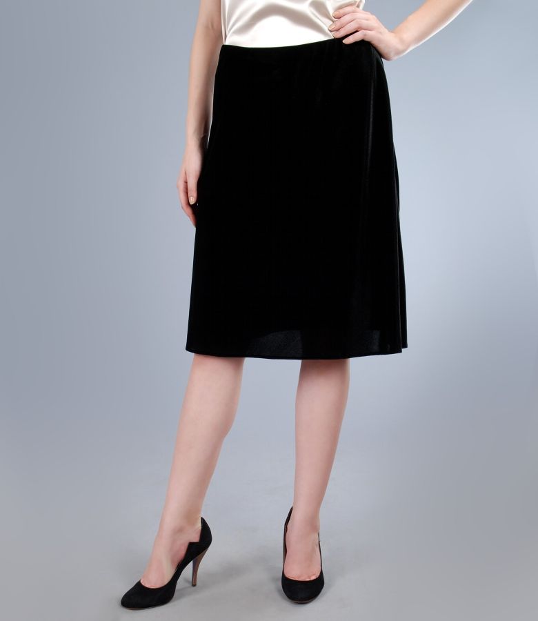 Black velvet skirt