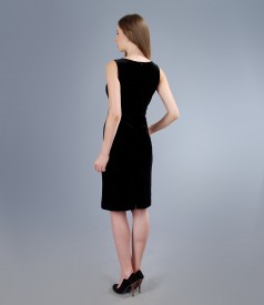 Black elastic velvet dress