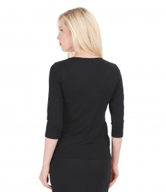 Jersey t-shirt with deep neckline