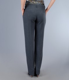 Gray office trousers with pockets