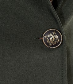 Khaki office jacket in elastic fabric