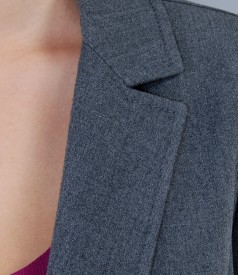 Grey office jacket in elastic fabric