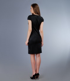 Thick satin jersey dress with folds